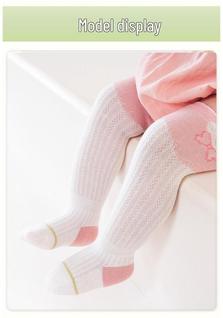 Liu Cheng Xing Breathable Cartoon Mesh Cotton Baby Knee-High Socks