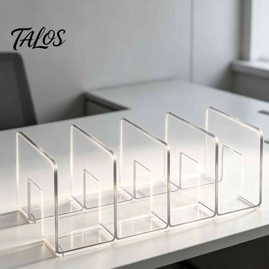 Acrylic Magazine Rack for Students Clear File Holder, L-Shaped Desk Organizer, Sturdy Desktop Document Holder Folder Rack, Documents Magazines