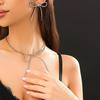 Personalized Sweet Cool Bow Collar Female, Niche Beaded Knot Necklace Bow Earrings