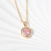 Heart Pendant Necklace for Women New Fashion Golden Stainless Steel Clavicle Chain Wedding Party Daily Wear Jewelry Accessories