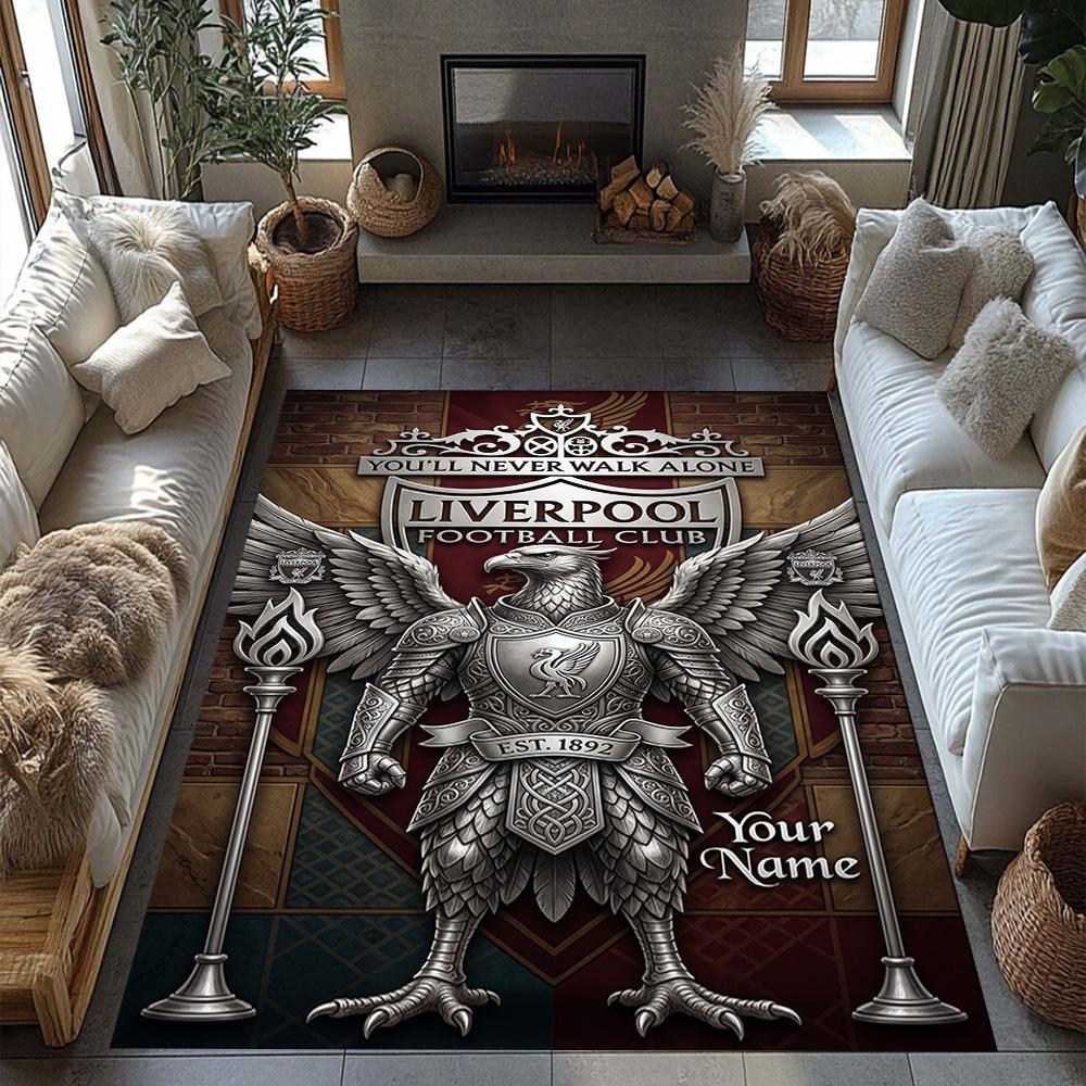 Liverpool Fc Customize Text Carpet Perfect For Outdoor Entryway Dormitory Hallway Antislip Rug Office Home Decor Spiritual Gift