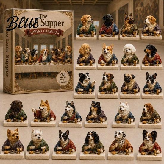 Surprise Mystery Gifts Ornament Set Calendar 24-Day Christmas Advent 2026 Dog Acrylic 2D Educational Holiday