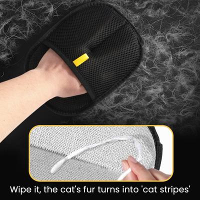 Gant Dépilatoire pour Animaux Réutilisable Gants de Toilettage pour Chats Chiens Dépilateur Électrostatique Double Face pour Meubles Canapé Tapis Siège Auto
