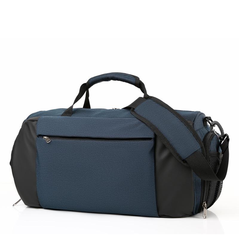 Trendy Portable Outdoor Sport Travel Bag Practical Independent Shoe Pocket Duffel Bag Dry-wet Separation Luggage Bag Cylindrical Touring Business Pack