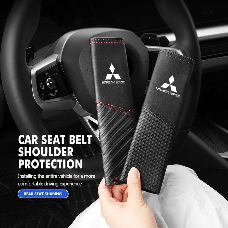 1/2PCS Car Safety Belt Adjustable Shoulder Strap Protector Pad Accessories For Mitsubishi Outlander Lancer L200 ASX Pajero