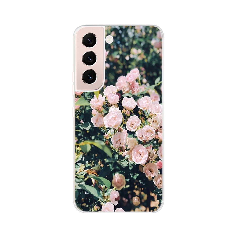 Beautiful Flower Phone Case For Samsung Galaxy S22 Pro S 22 Ultra 5G Case Cute Cat Soft Silicone TPU Cover For Samsung S22 22Pro