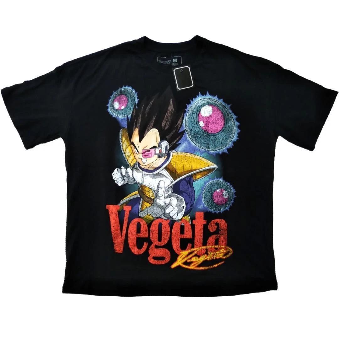 Dragon Ball Z Vegeta Oversized T-Shirt Black M Fits XL Anime Graphic Tee Japan 3XL