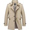 Herbstwäsche Herren Freizeitmantel Mittellange Windjacke Herren Business Herrenjacke