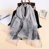 Silk Women Scarf Wool Shawls Lady Wraps Bufanda Floral Pashmina Embroidery Scarves Foulard Hijab Solid Female Hair Bandana