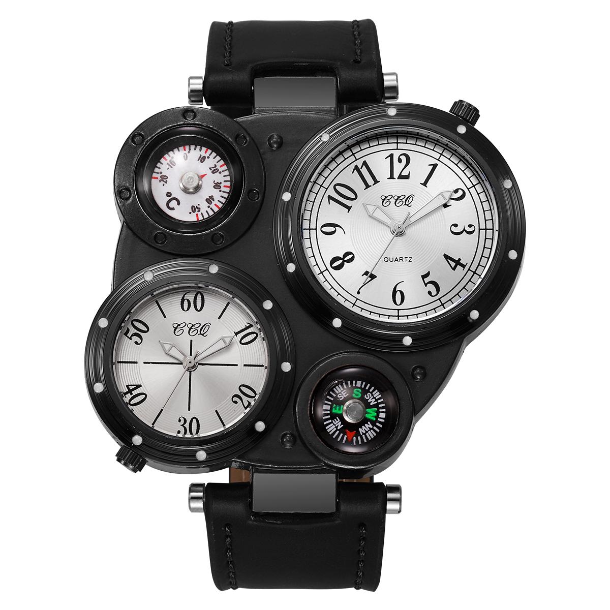 

Роскошные мужские кварцевые часы с большим циферблатом, повседневные наручные часы с кожаным ремешком, спортивные часы для мужчин, часы Relogio Masculino