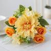 1Pc Artificial Flowers Wedding Home Bedroom Decoration Bridal Bouquet Garden Fake Silk Roses Hydrangeas Vase For Board Outdoors