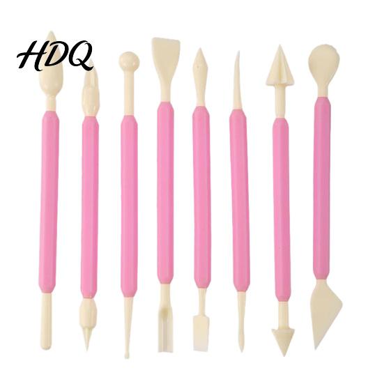 Professional Baking Accessories 8PCS Fondant Sculpting Tool Set DIY Cake Decorating Kit with Ergonomic Non-slip Handles Modeling Flower And