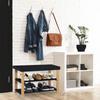 Milos Shoe Rack Bench With Shelves - Black