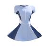 Costume da bagno a due pezzi con gonna, manica corta, cerniera e spacco, stile coreano, per donna, 2026