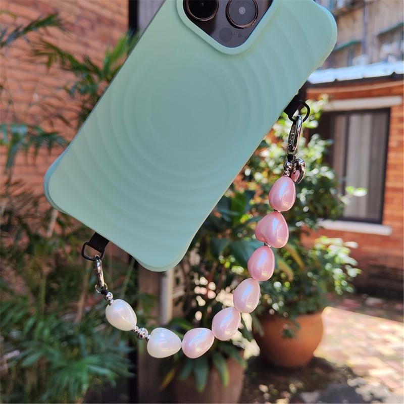 Stylish Heart Double Bead Chain Keychain With Sturdy Alloy Acrylic Designs for Women Fashion Accessories Gift Ideas