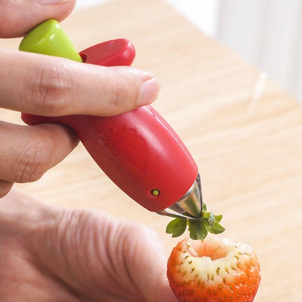 Creative Design Stem Removal Device Stainless Steel Fruit Stem Remover Strawberry Huller Food Prep