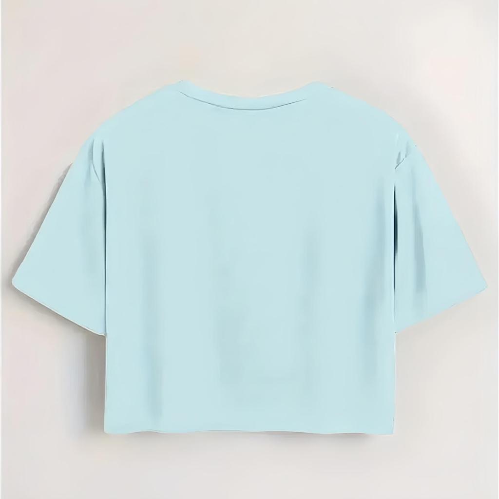 Women's Slim-Fit Cross-Strap Crop Top with Custom Printing, Short-Sleeve Tee