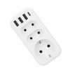 7 in 1 Multiple Plug Socket 3 Way Triple Adapter 3 USB Interfaces 1 Type C Interface EU DE Conversio