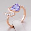 Geometric Purple Zircon Elegant Golden Rings for Women Fashion Accessories Personality Costume Jewelry