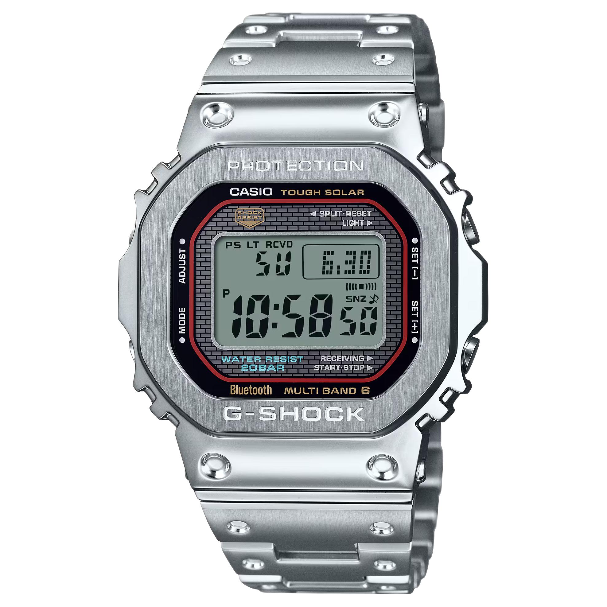 

CASIO 5000 Водонепроницаемые 200м Солнечный Кварцевый Механизм Стальной Браслет Часы Мужские Часы Серый Циферблат GMW-B5000D-1CJF Gray Dial