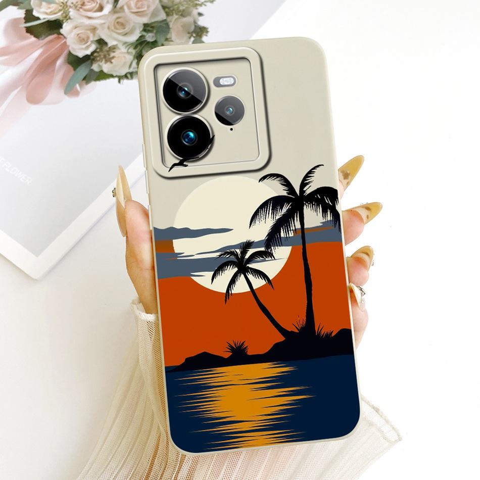 For Realme GT 7 Pro Fashion Dusk Beach Painting Phone Case For Realme GT7 Pro RMX5010 Soft Silicone Covers Bumpers
