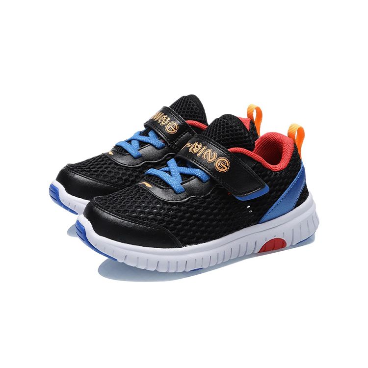 Li Ning Kids Soft Comfortable Sports Non-Slip Shock Absorbing Wear-Resistant Breathable Low-Top Running Shoes Kids Running Shoes Black YKNR080-3