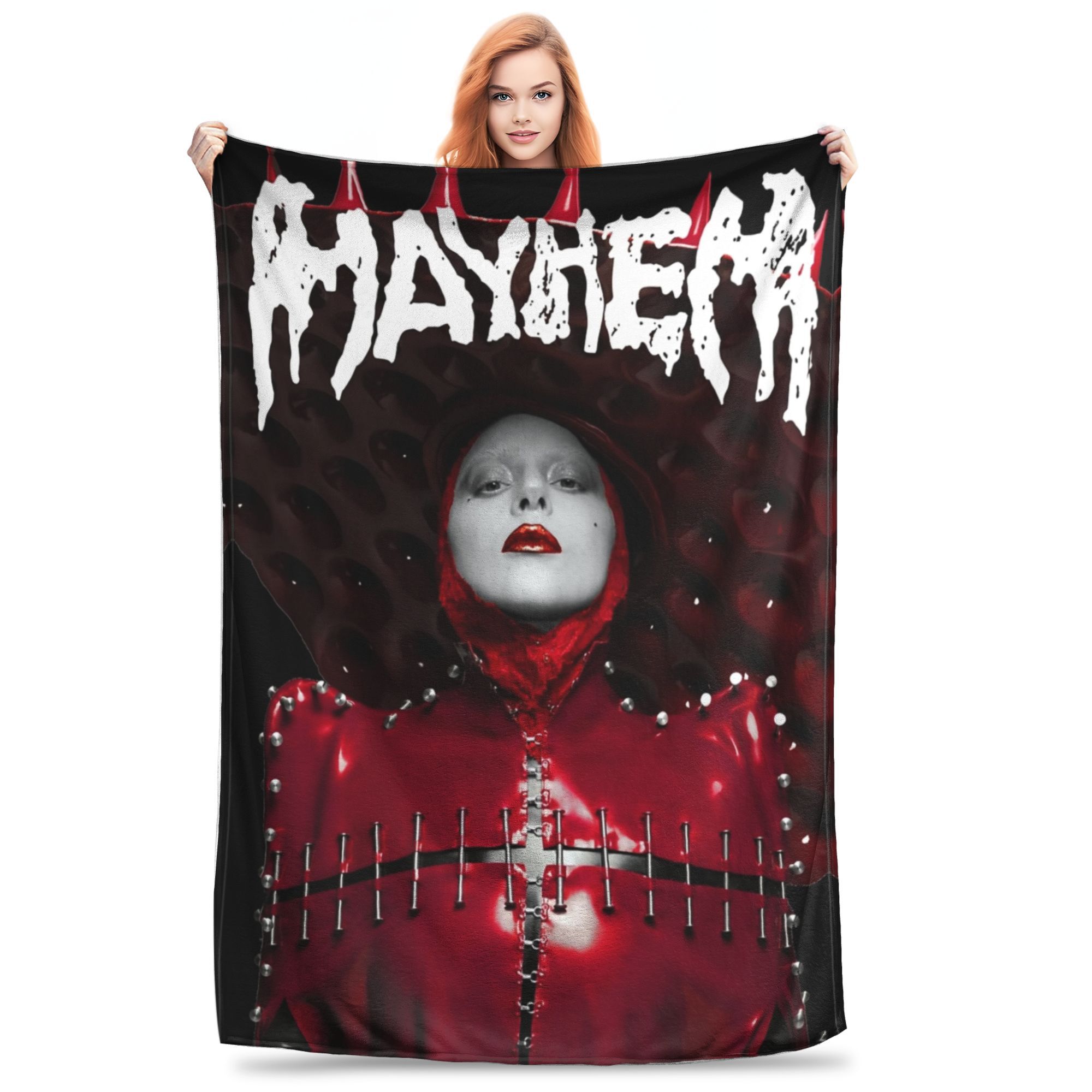 Lady Gaga Dekenhoes Fleece Mayhem Album Super Warme Plaid Dekens voor Beddengoed Bank Bed Tapijt Size: 75*100cm, Weight: 230 GSM
