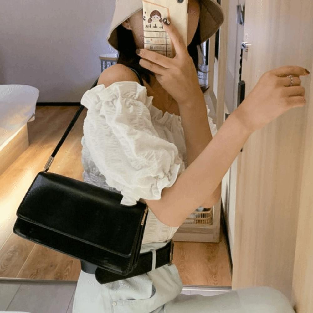 Handbag PU Leather Crossbody Bag Candy Color Small Square Bag Girls Simple Shoulder Bag  Party