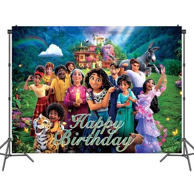 Charming Encanto Photo Backdrop Girls Birthday Photography Backdrop Magic Whole House Custom Banner Decoration Photo Prop