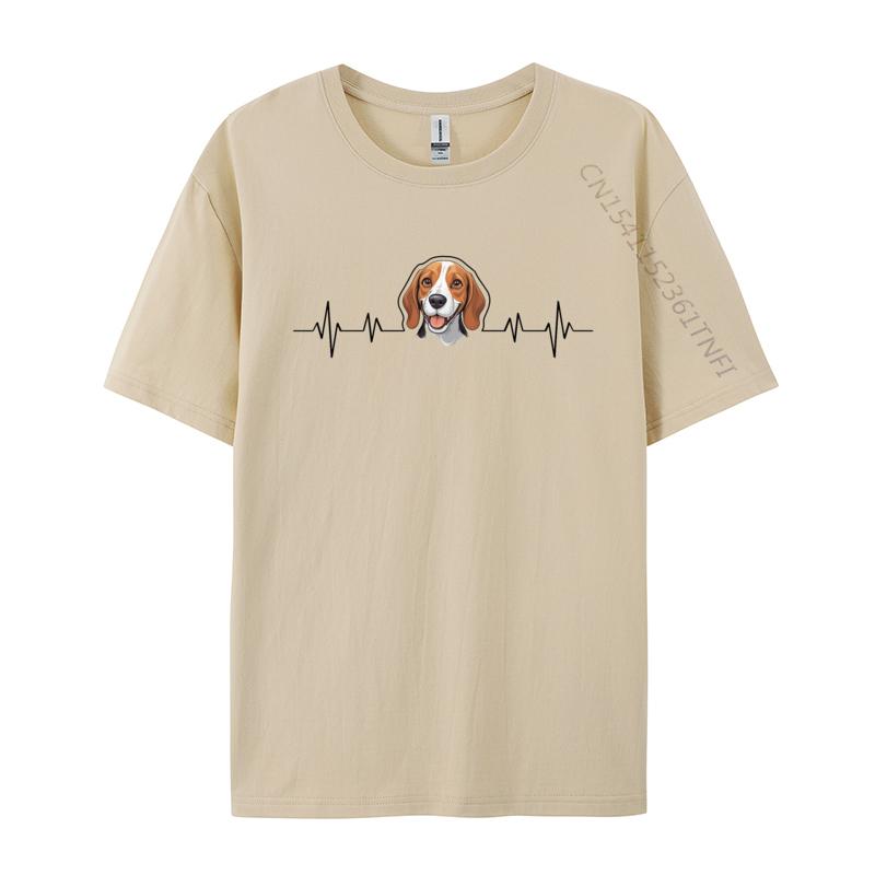 Beagle Heartbeat Cute Dog Tshirt Anime Printed T Shirt Gift Tops T Shirt Discount Cotton Comfortable Tight Unisex