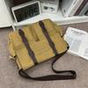 Canvas Bag Business Shoulder Crossbody Bag Large Capacity Lightweight Contrast Color Student Bag