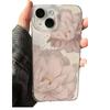 Funda para teléfono con estampado de flores blancas pintadas al óleo para iPhone 13/14/15/16 Pro Max y iPhone 17 Pro