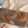 Floral Embroidery Elegant Silk Scarf Simulated Silk Soft Thin Shawl Scarf Solid Color 180*70Cm Beach Uv Protection Turban