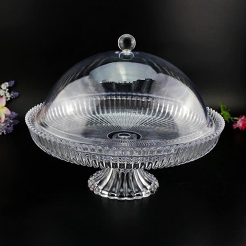 Transparent Lidded Ceramic Food Display Plate