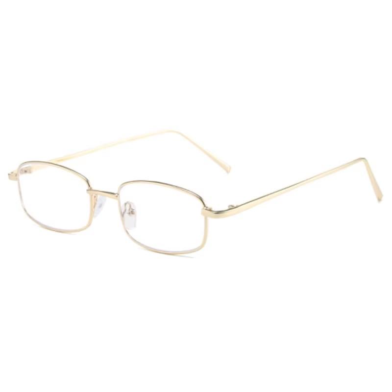 Fashion Square Eyeglasses Metal Frames For Women Men Silver Glasses Anti Blue Light Small Square Sunglasses Anti-Blue Glasses