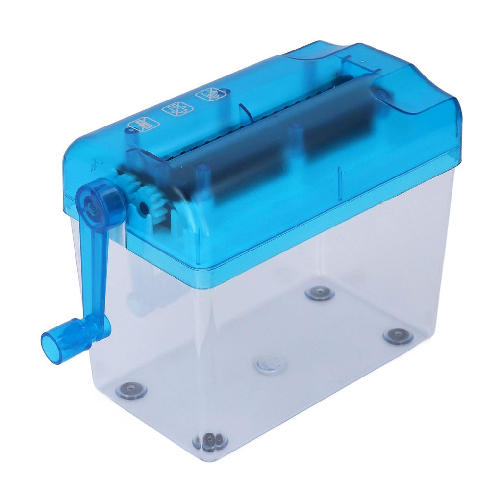 Manual Shredder Strip Cut Shredding Machine Desktop A6 Paper Cutting Tool for Office School Home Use Blue
