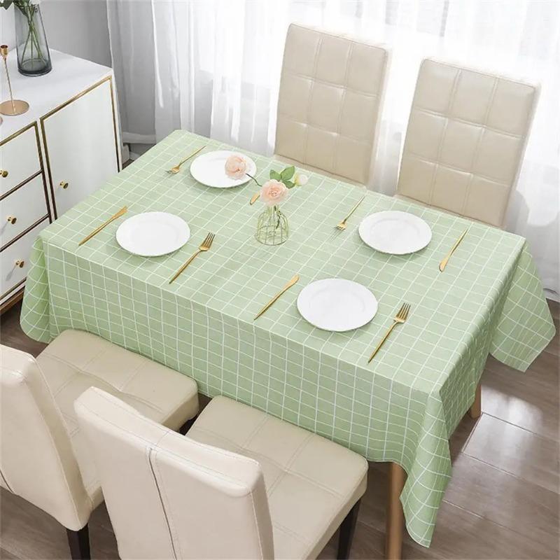 Checkered PEVA Tablecloth - Dust Proof, Waterproof Oil-proof Household Dining Cloth for Home Party
