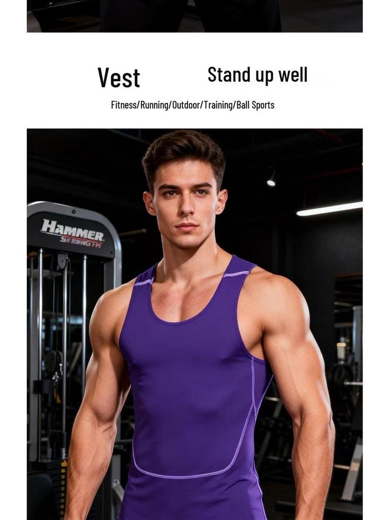Men's Breathable Quick-Dry Slim Fit Sports Vest for Running, Training, and Basketball