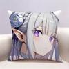 Anime Re ZZero Emilia Doublesided Print Pillow Case Pattern Printed Pillowcase For Living Room Sofa Cushion Cover