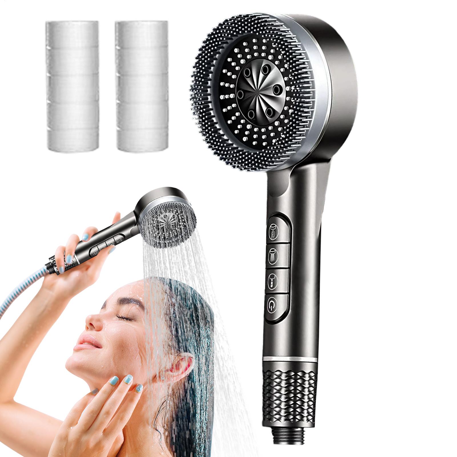 High Pressure Shower Heads Water Softener Shower Head High Pressure 4-Mode Replacement Filtration Showerhead for Bathroom CN