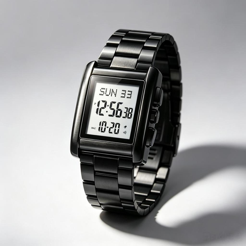 Men's Digital Watch SKMEI Square Dual Time Stainless Steel 2228