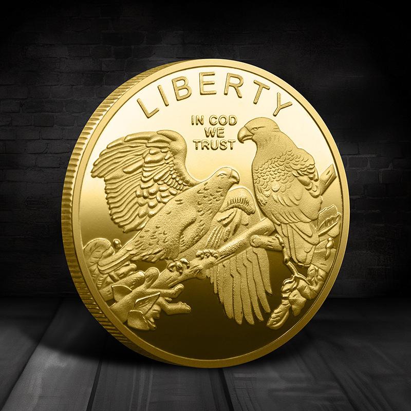 Moneta Pamiątkowa Amerykański Orzeł Wolności Moneta Pamiątkowa Podwójny Orzeł Szczęśliwa Złota Srebrna Moneta Medal Pamiątkowy