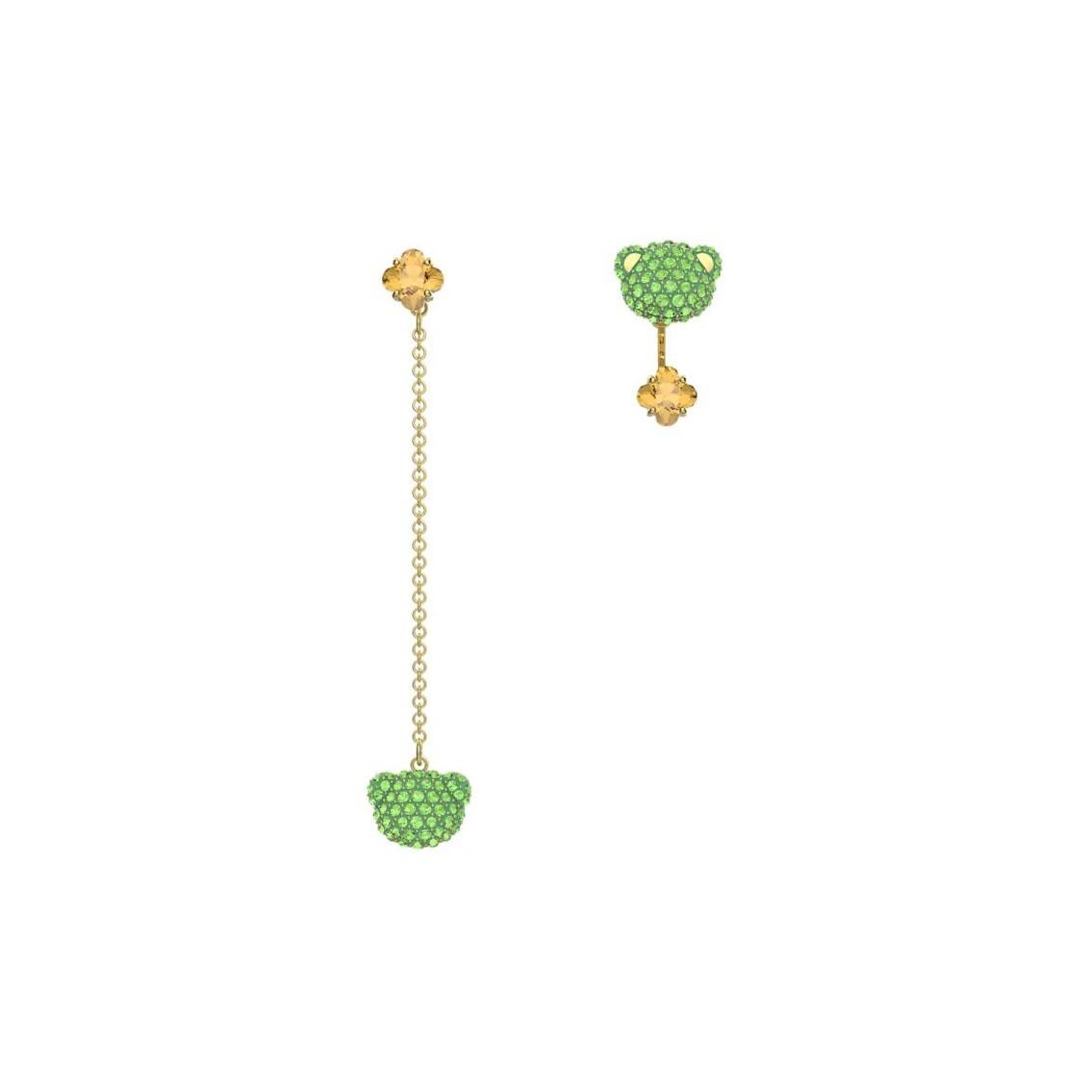 Swarovski Teddy Series Sparkling Teddy Bear Earrings Women earrings Green 5642981 Box (Random Color)