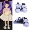 1 Pair 5cm 1/6 Handmade Denim Canvas Cloth Doll Shoes 18 Inch Lovely Mini Doll Toy Accessories Multicolor