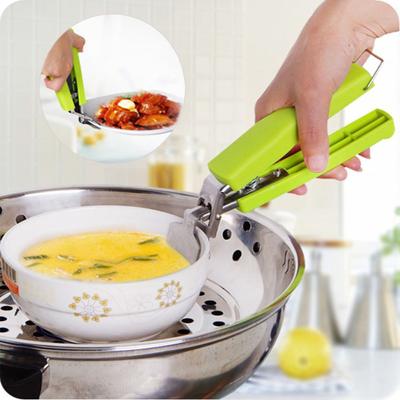 Stainless Steel Hot Dish Anti-Hot Pot Pan Gripper Plate Bowl Clip Kitchen