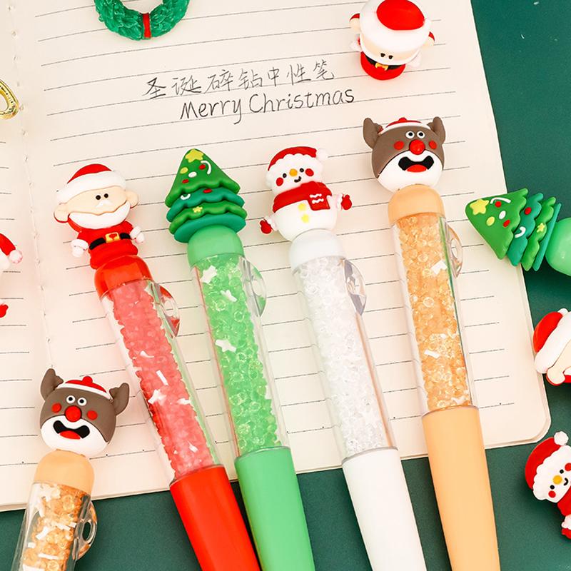 Cartoon Christmas Ballpoint Pen Cute Santa Claus Pen For Student Stationery Gift