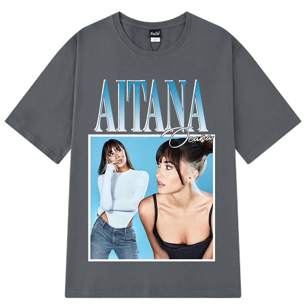 Singer Aitana Ocana Fashion Graphic T Shirt Men Women Harajuku T-shirts Cotton Aesthetic Short Sleeve O-Neck T Shirts Streetwear