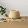 Summer Sun Hats Ladies Fashion Girl Straw Hat Shell Strap  Beach Hat Casual Grass Jazz Top Panama Hat Womens Bone Visor Cap