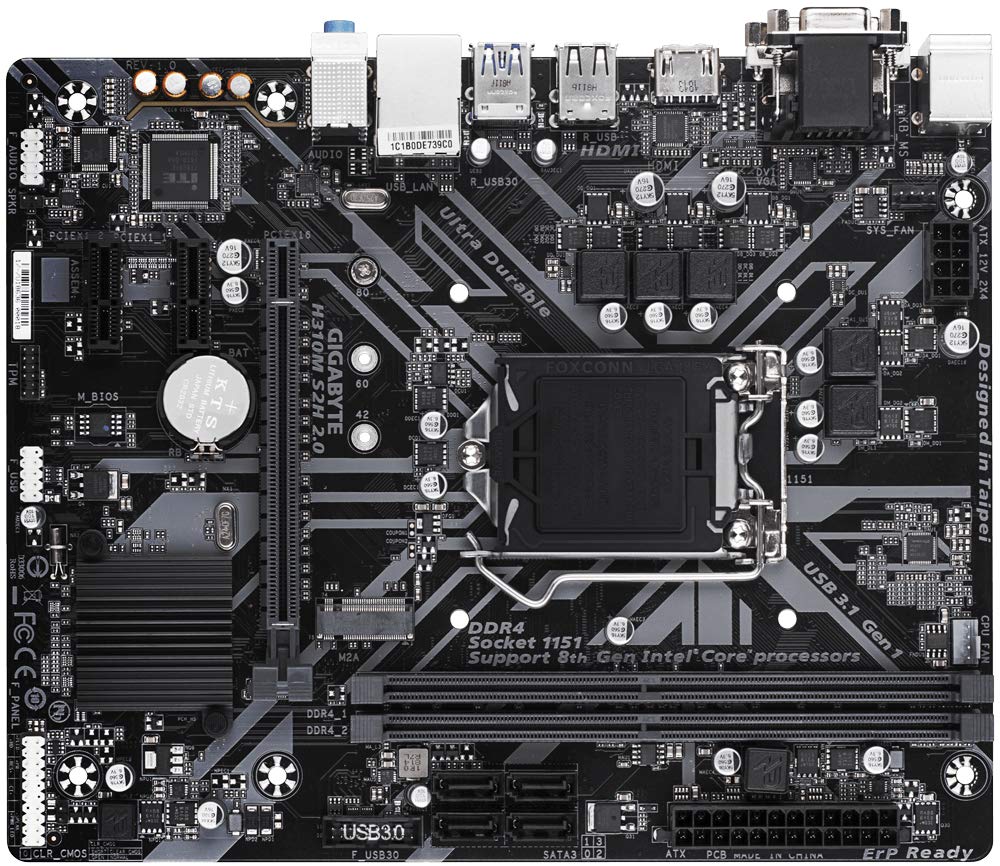 GIGABYTE H310M S2H Motherboard H310 MB4623 2.0 M-ATX [Intel Chipset]