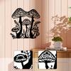 Mushroom Metal Wall Art Decoration Plant Iron Craft Silhouette Black for Home Hotel